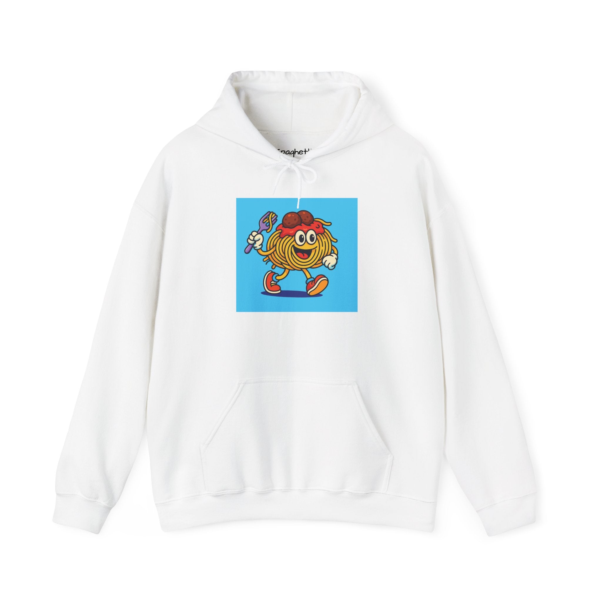 Retro Cartoon Pizza Character Hoodie — Cute Pizza Slice Mascot Pullover